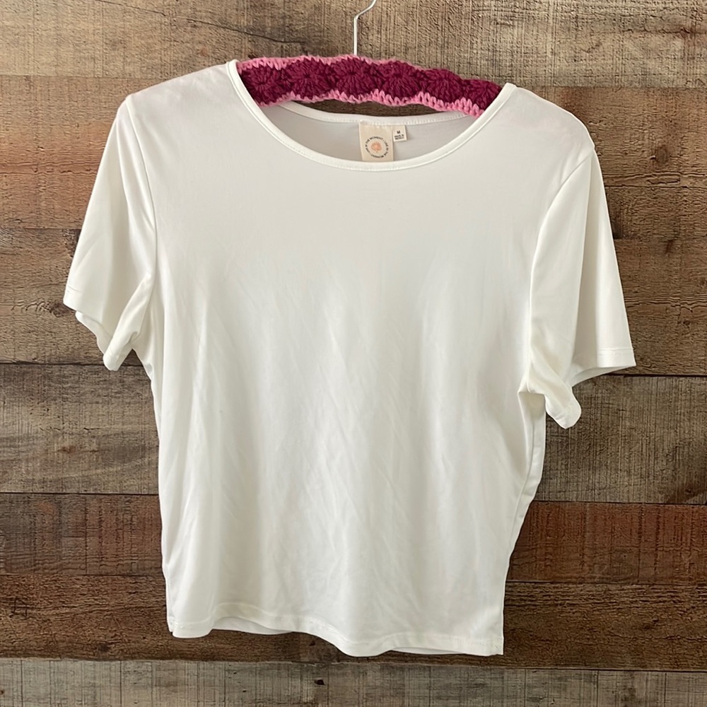 Live in the Moment White Crop Tee